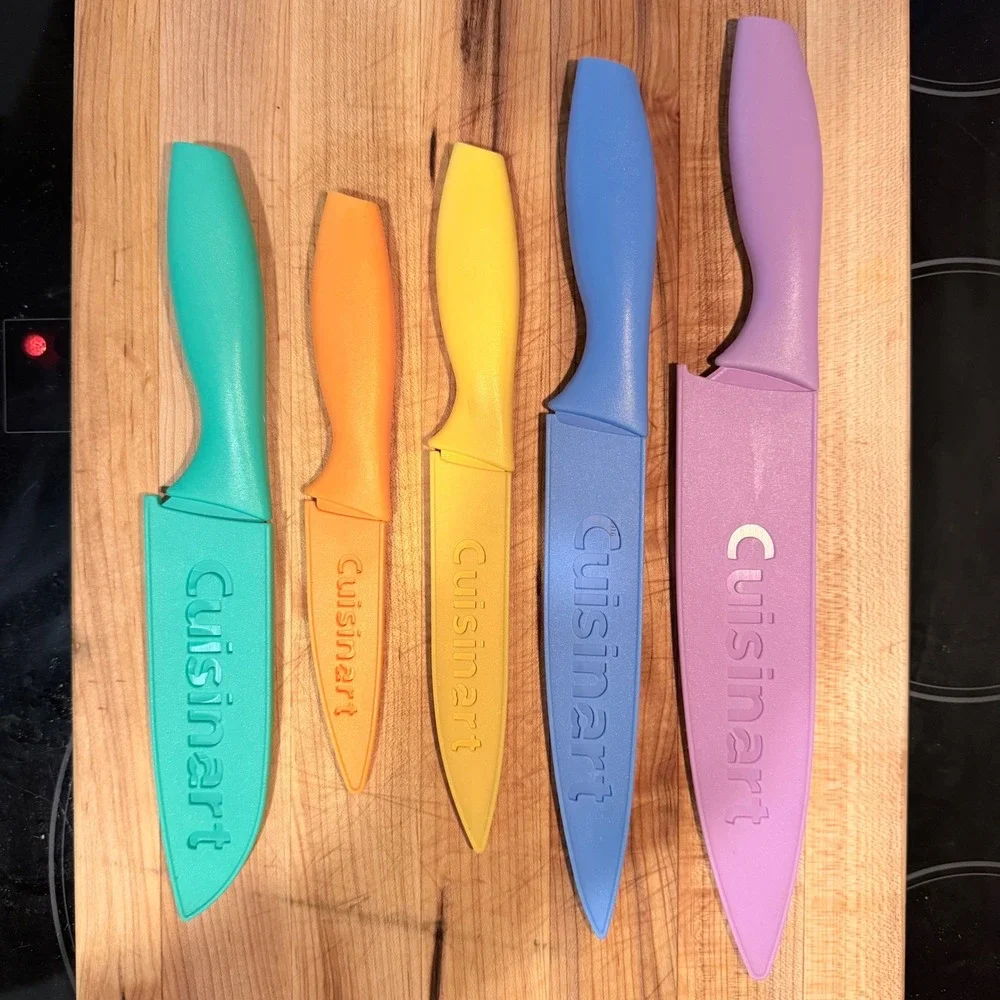 Cuisinart Advantage 5 Piece Color Knife Set‎ with Blade Guards Stainless Steel